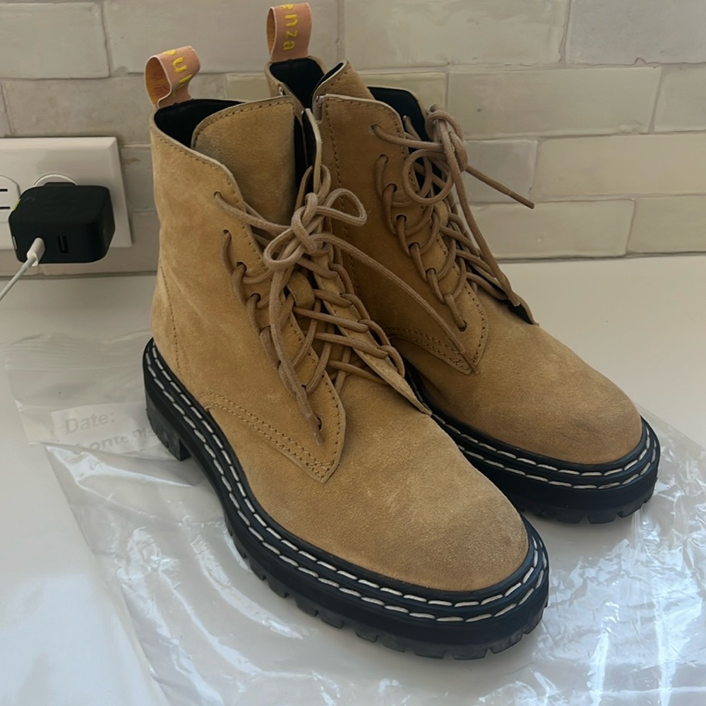 Proenza Schouler Suede Lug Boots Size 37.5 EUC